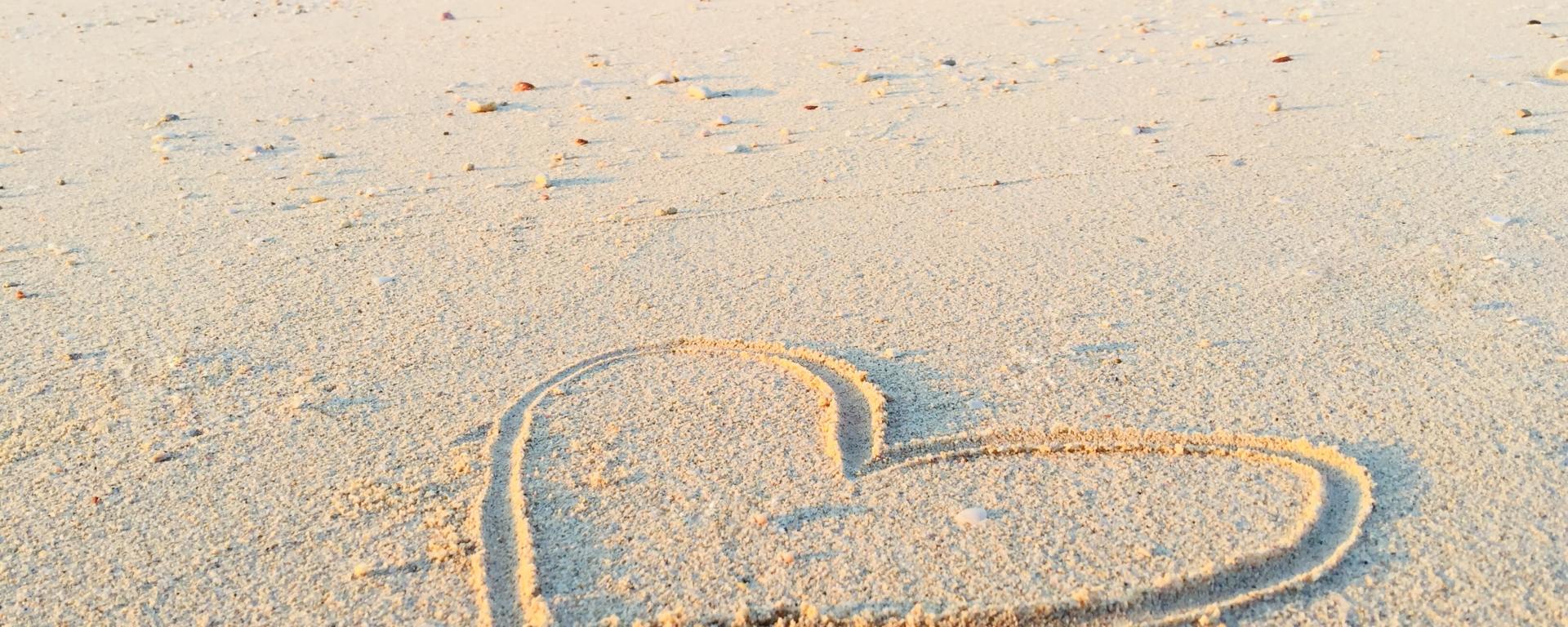 Heart drawn in the beach